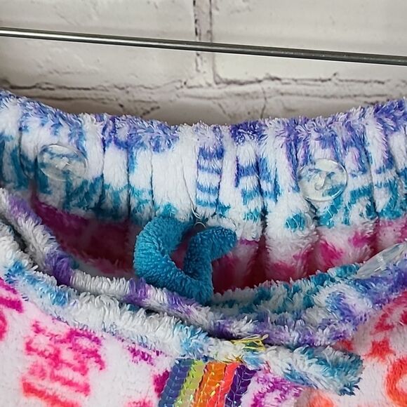Justice Girls XS/S Plush Fleece Rainbow Peace Spa Bath & Body Velcro Towel Wrap - Picture 6 of 7